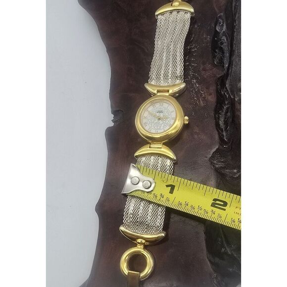 ANNE KLEIN II WOMEN'S Two Tone Mesh BAND WATCH New Battery ~ Vintage - Picture 7 of 14